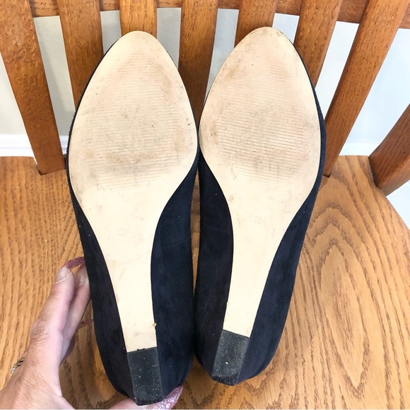 🌈 6/$60, Talbots, Suede Wedge Heels, Black, Size 8 - Picture 5 of 8